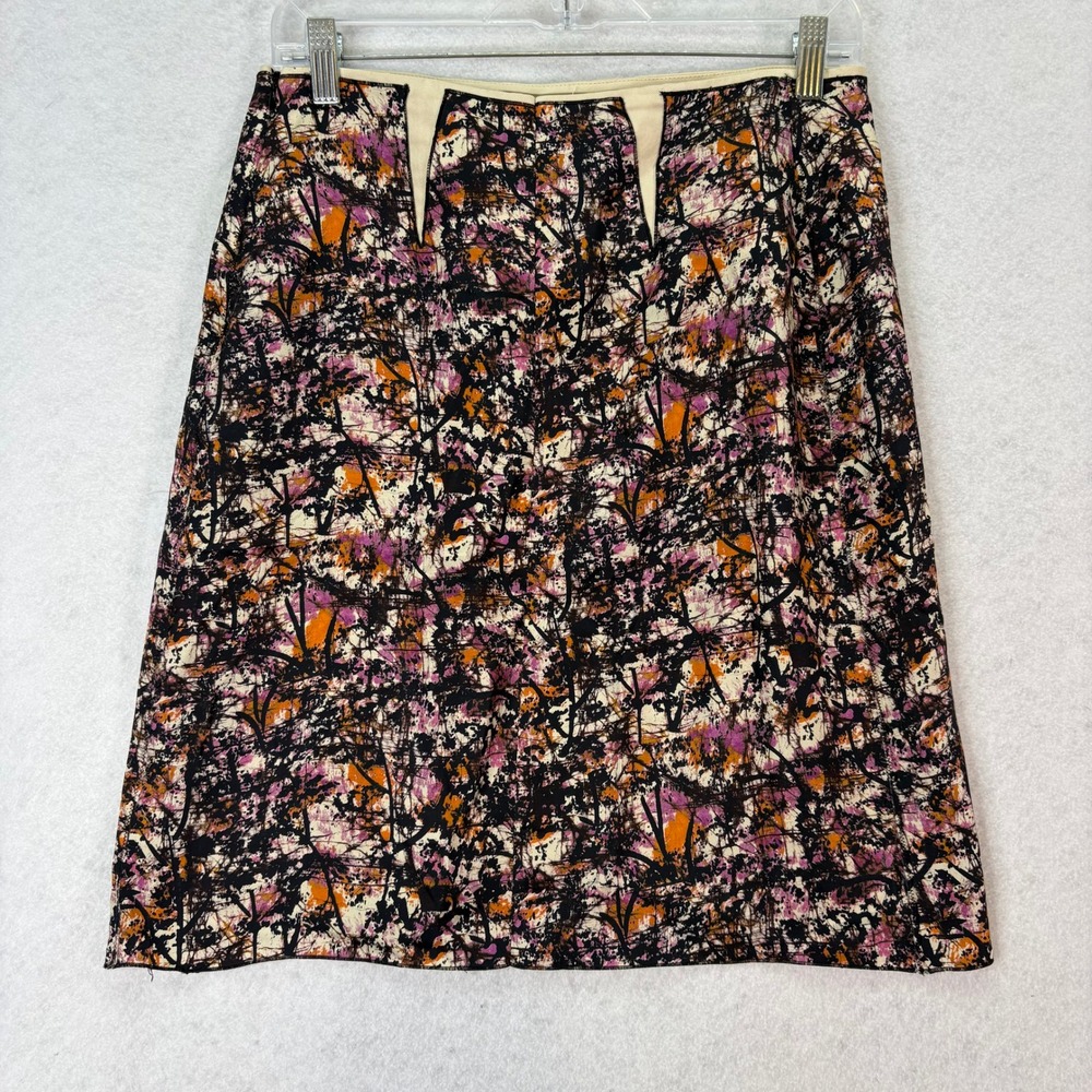 Bottega Veneta Abstract Print Silk Blend Skirt Multicolor Womens 44/M Artistic - Picture 2 of 7